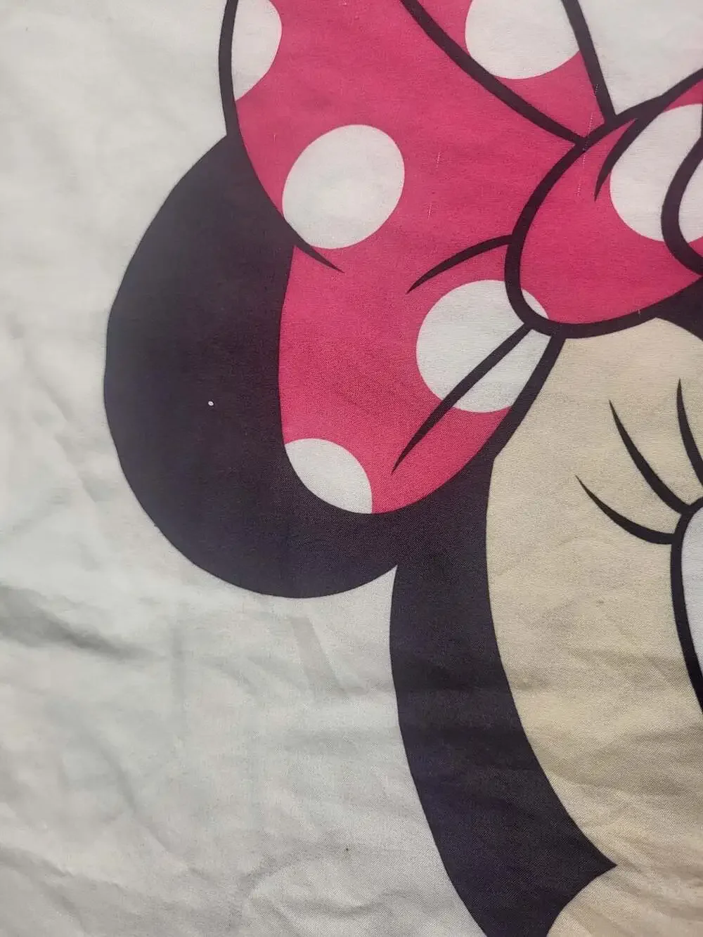 Disney Minnie Mouse Pillowcase Black and White Polka Dot White